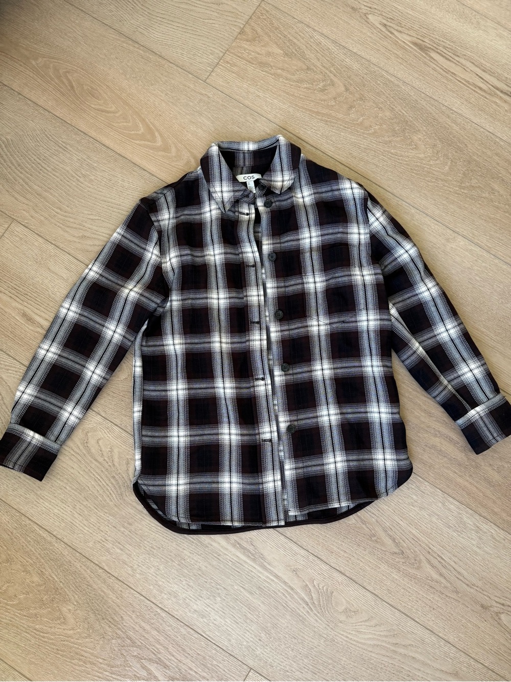 COS Black and White Plaid Button-Down Shirt